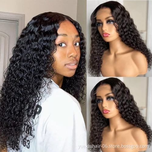 Transparent Lace Front Wig 100% Human Hair Wigs 13*4 Lace Raw Virgin Deep Wave Wig for Black Women.